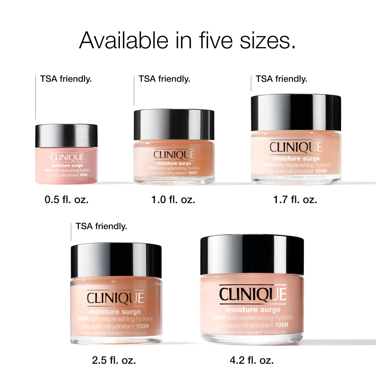 Clinique Moisture Surge 100H ouvert avec produit visible