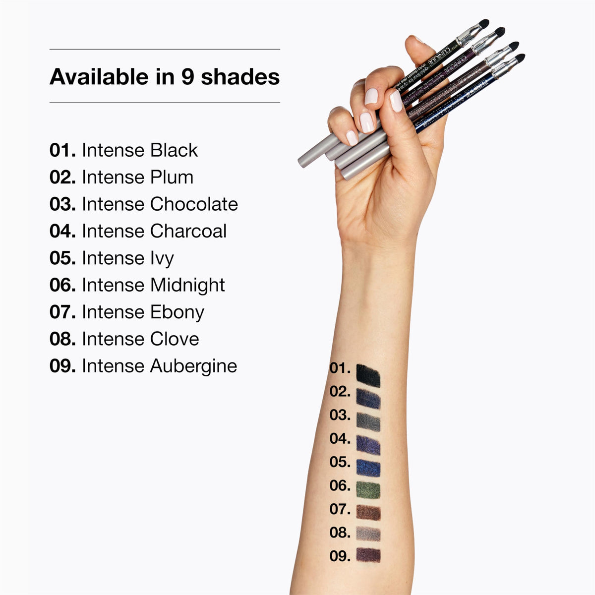 Clinique Quickliner Pour Yeux Intense crayon eyeliner prune sur fond blanc