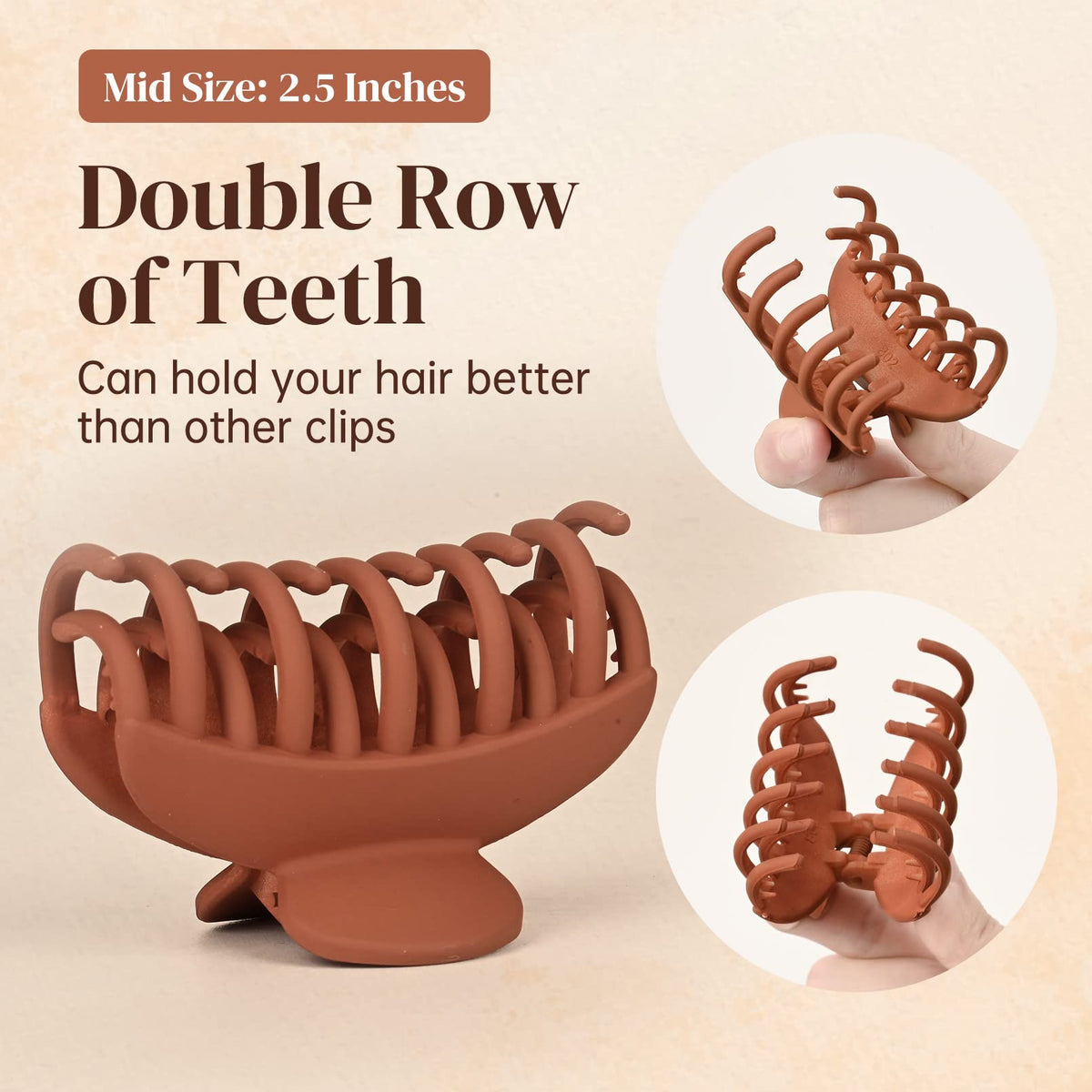 Clip à cheveux DEEKA avec double rangée de dents