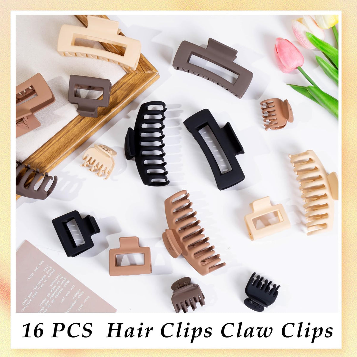 Clip à cheveux noir FDBJulyy sur fond blanc