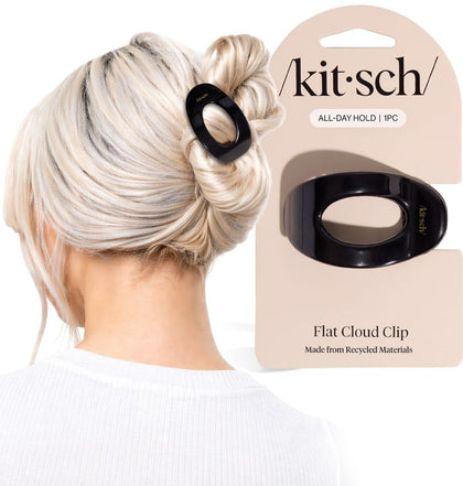 Clip à cheveux plat Kitsch noir vue de face
