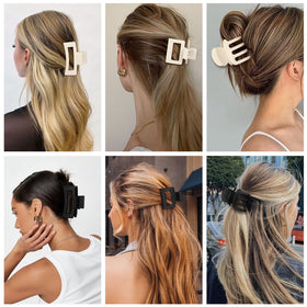 Clip à cheveux SMKSL porté sur cheveux longs et bouclés