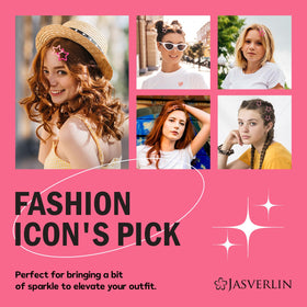 Clip à pression rose JASVERLIN sur cheveux longs