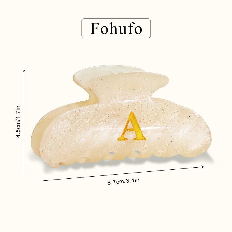 Clip cheveux Fohufo en acrylique avec design élégant