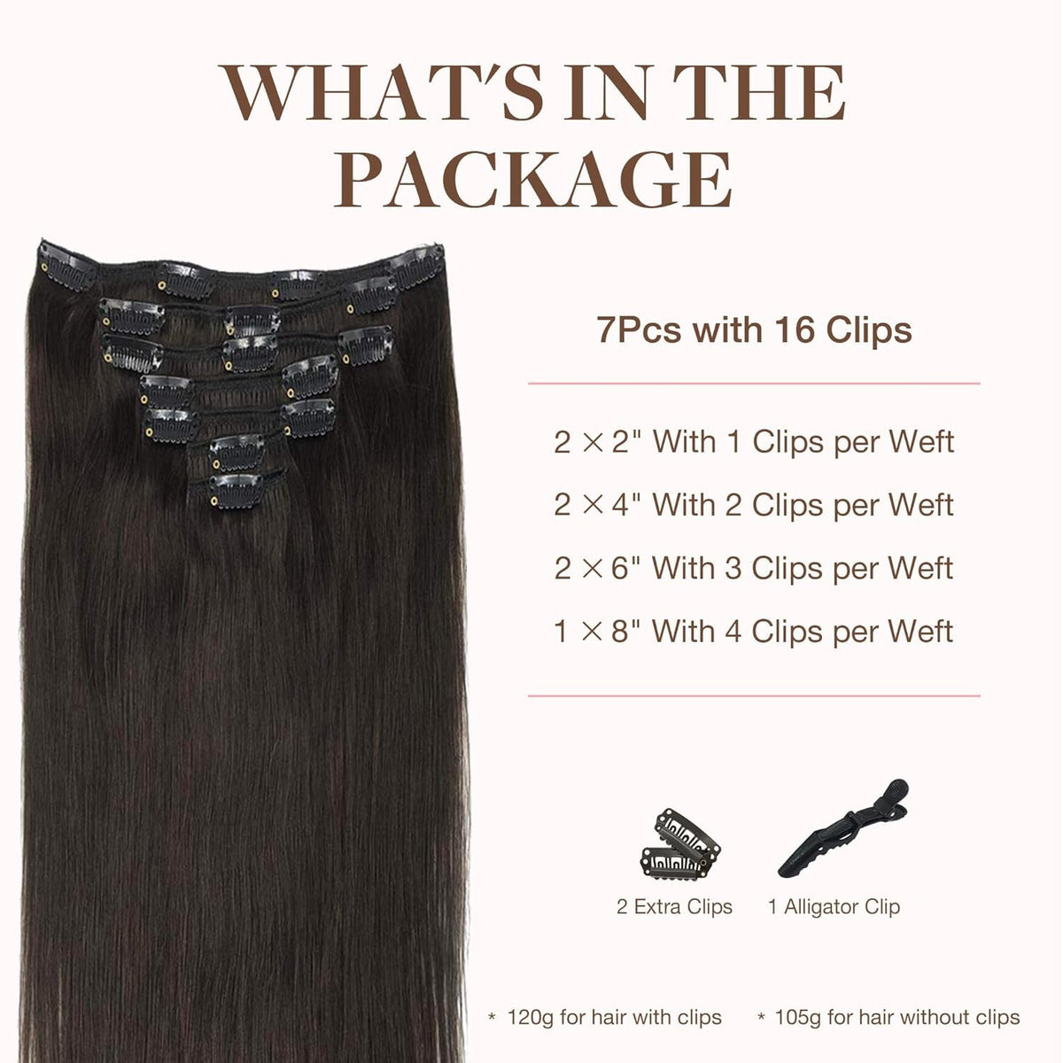 Clip de haute qualité des extensions de cheveux GOO GOO