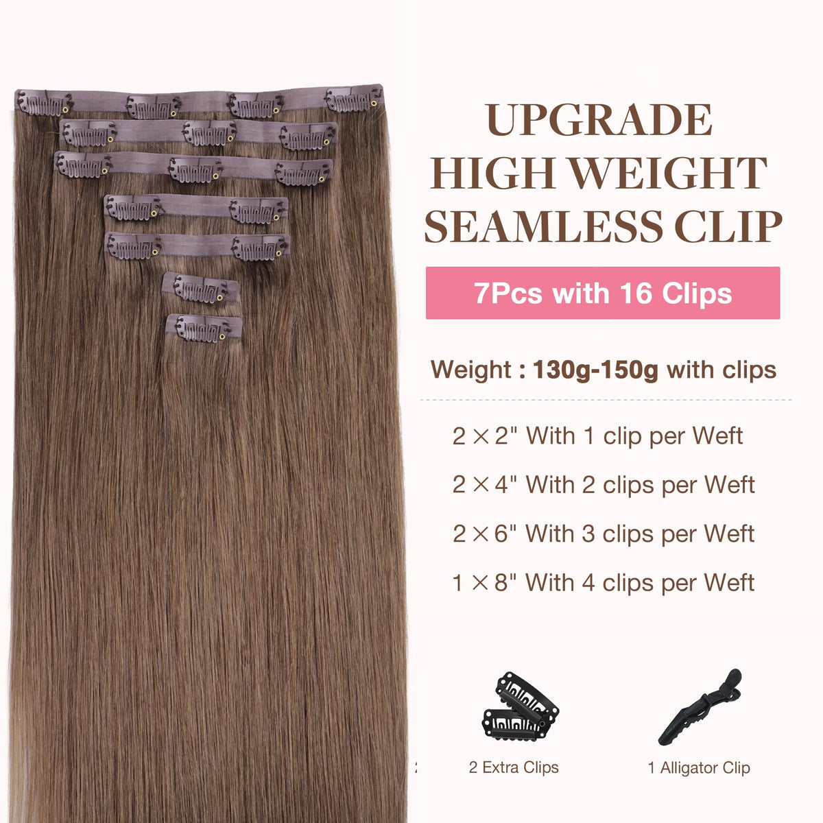 Clip des extensions capillaires GOO GOO avec design PU et silicone