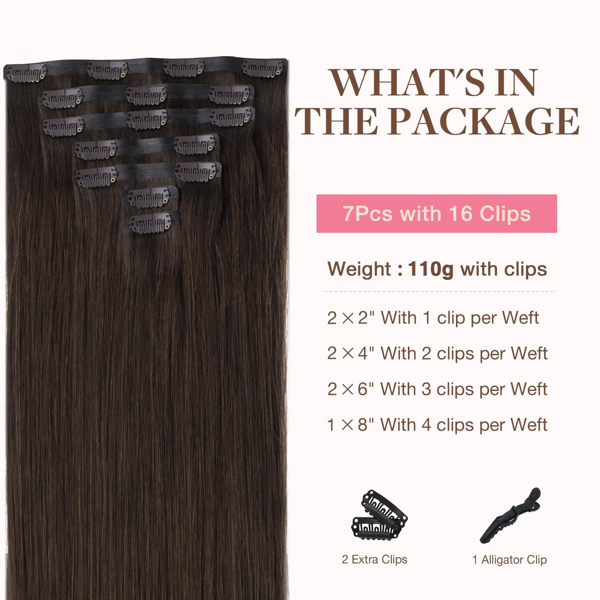 Clip des extensions de cheveux GOO GOO avec design en PU
