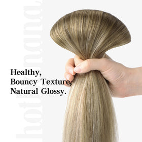 Clip-in extensions capillaires hotbanana montrant leur texture douce