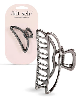 Clip métallique Kitsch ouvert en hématite, vue avant