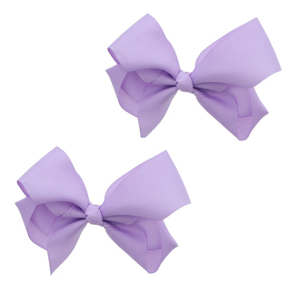 Clip noeud grosgrain lavande Motique vue de face