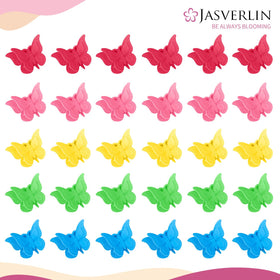 Clip papillon JASVERLIN bleu en vue de côté