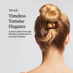 Clip plat tortoise Kitsch sur cheveux longs