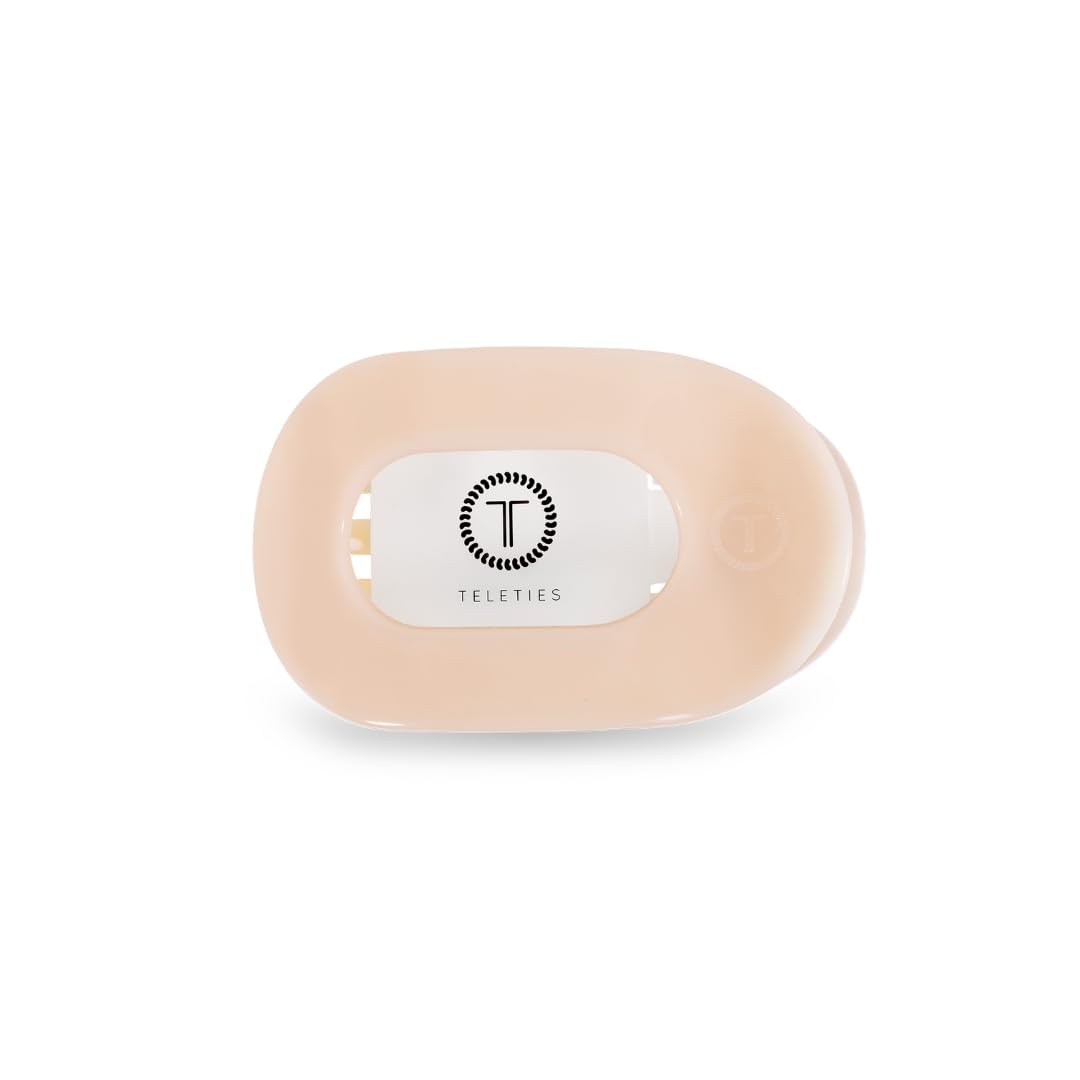 Clip Teleties rond plat petit couleur beige amande vue avant