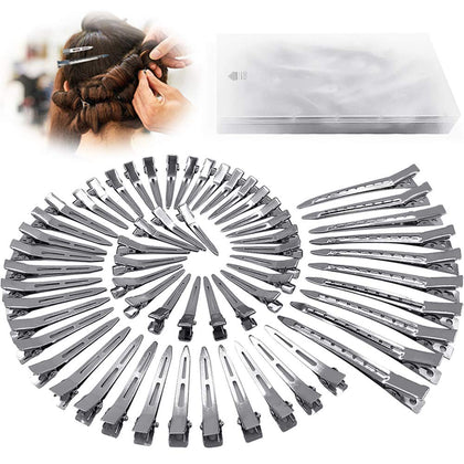 Clips à bec de canard HiJeaton 60 pièces dans leur boîte de rangement