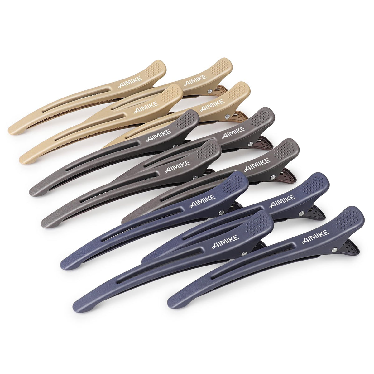 Clips à cheveux AIMIKE 12pcs en couleur neutre vue de face