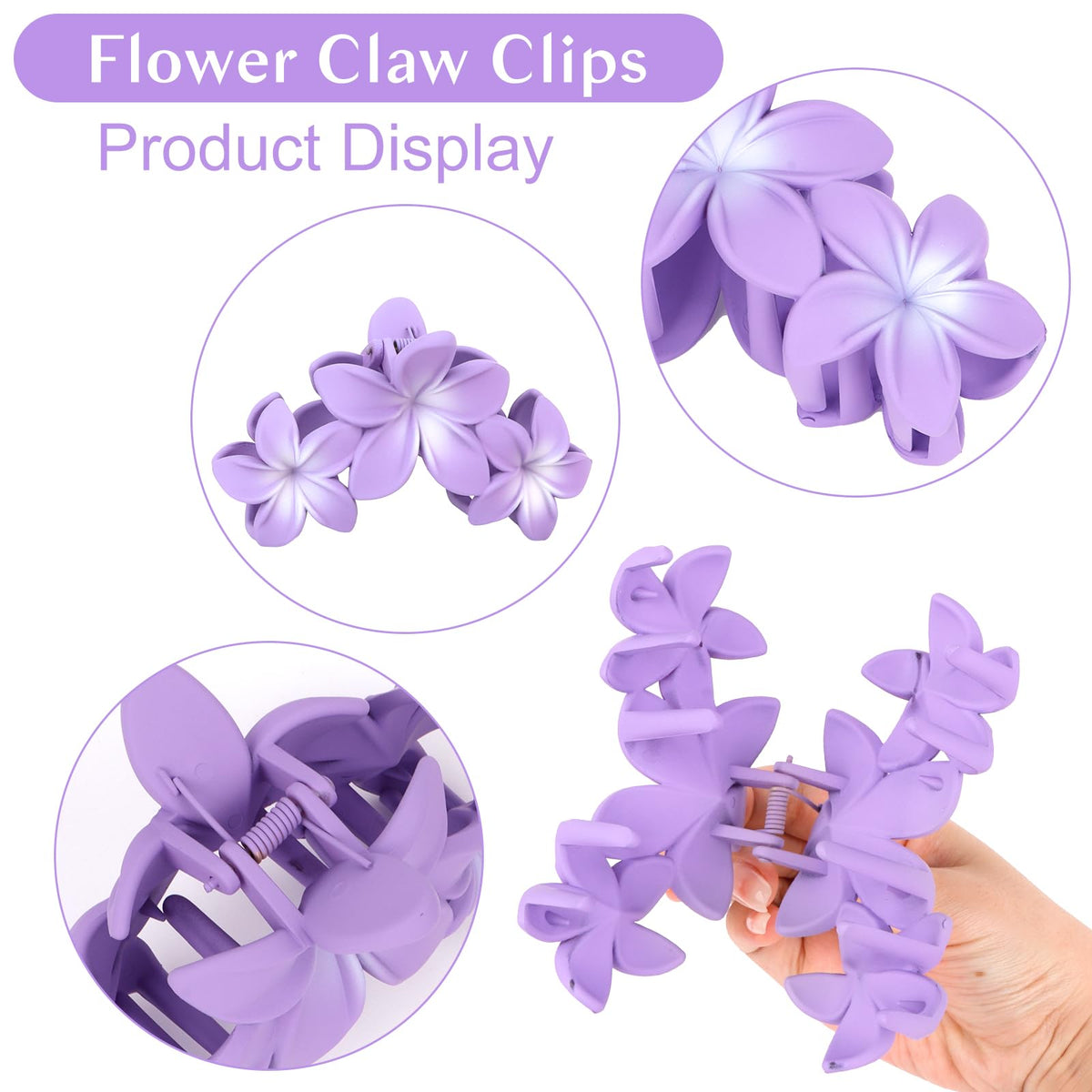 Clips à cheveux ANBALA en forme de fleur, design plumeria