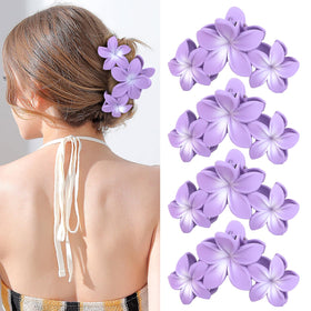 Clips à cheveux ANBALA fleur violet, vue de face