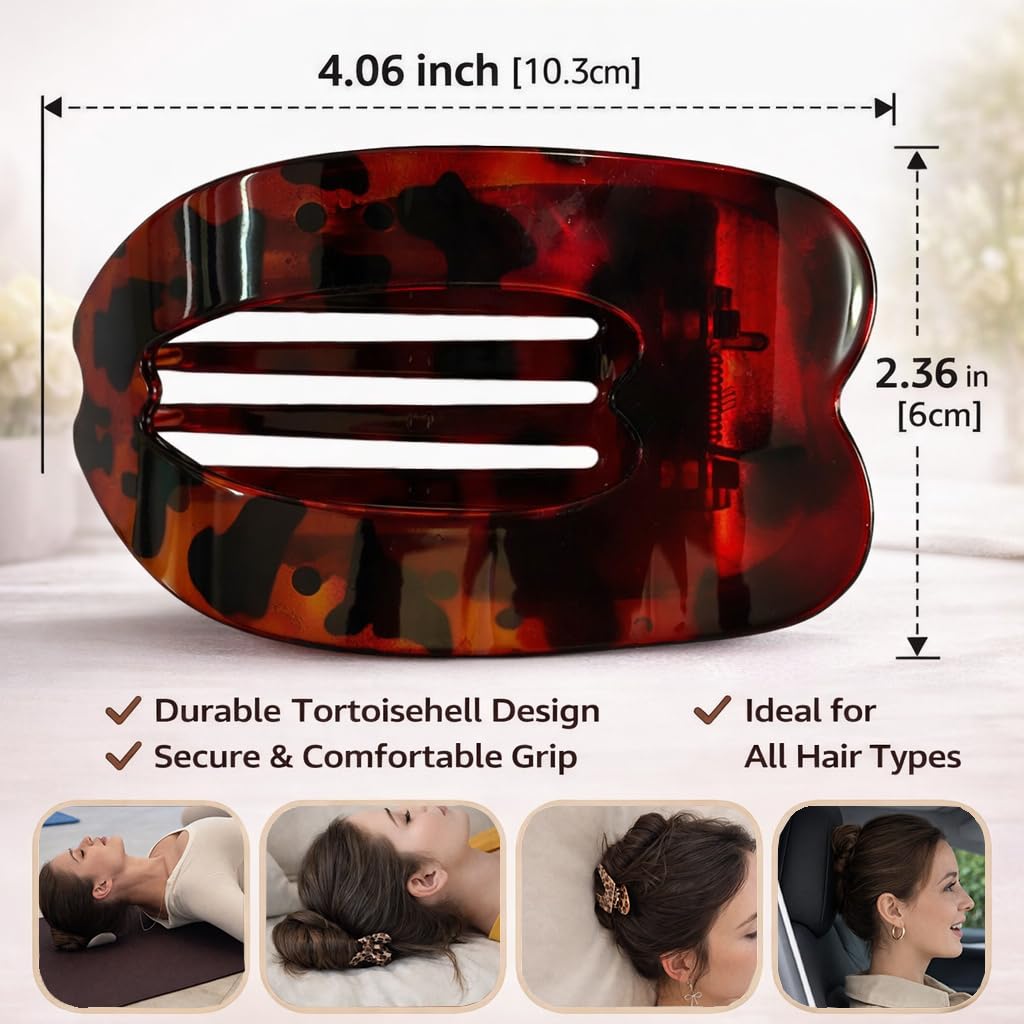 Clips à cheveux canard en couleur écaille, vue de côté
