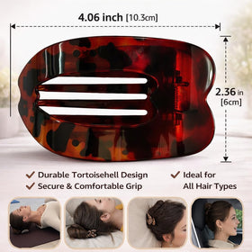Clips à cheveux canard en couleur écaille, vue de côté