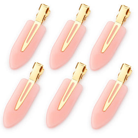 Clips à cheveux D 6 pièces couleur rose vue de face