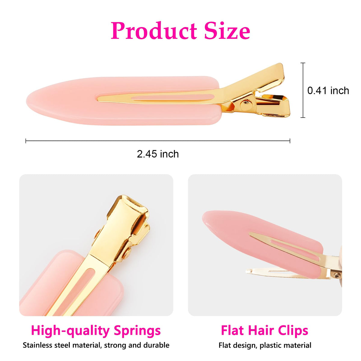 Clips à cheveux D 6 pièces rose avec design sans marque