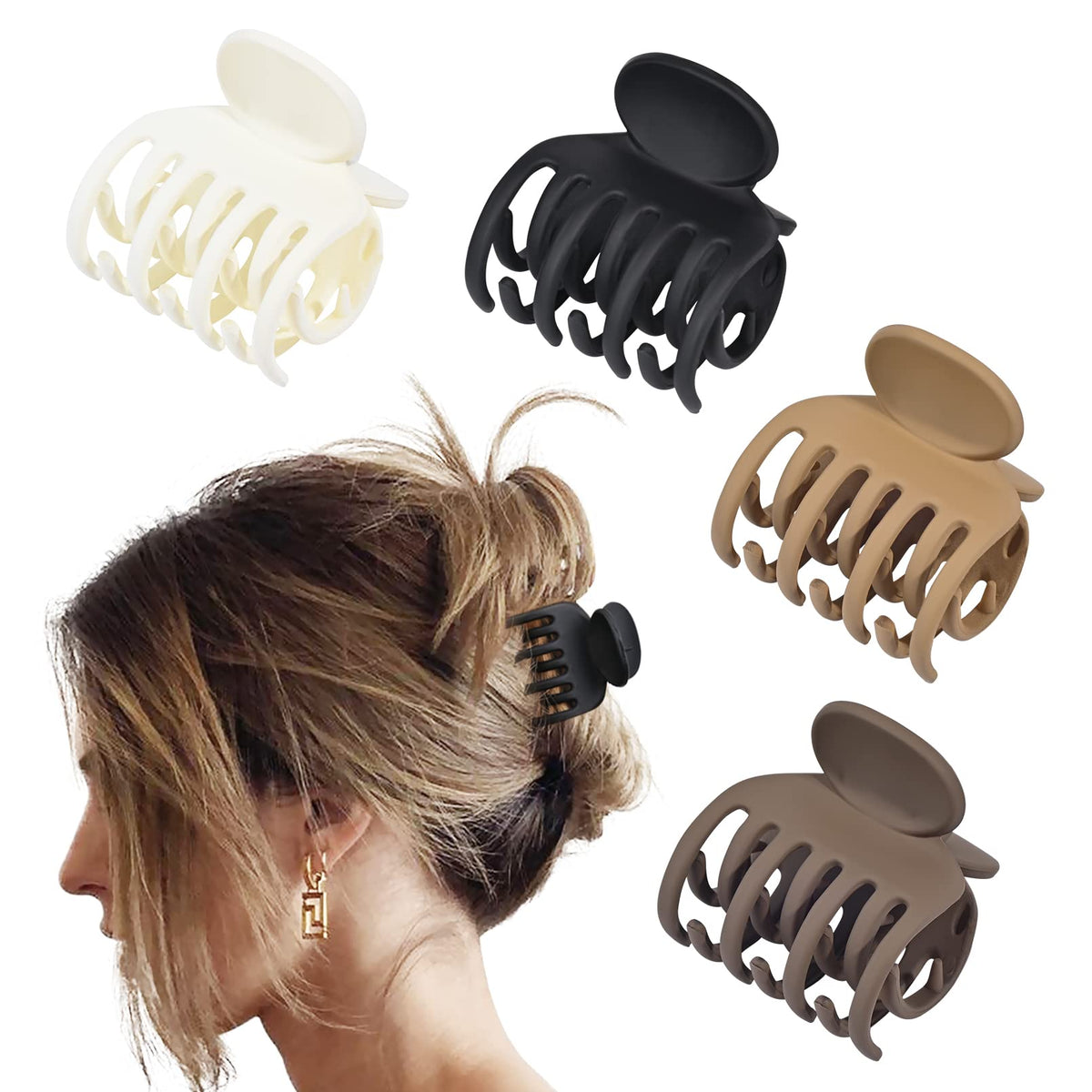 Clips à cheveux DEEKA 1,6" couleur mate vue de face