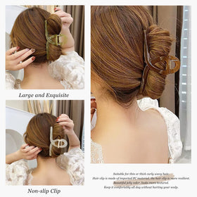 Clips à cheveux FAELBATY couleur marron, avec texture jelly