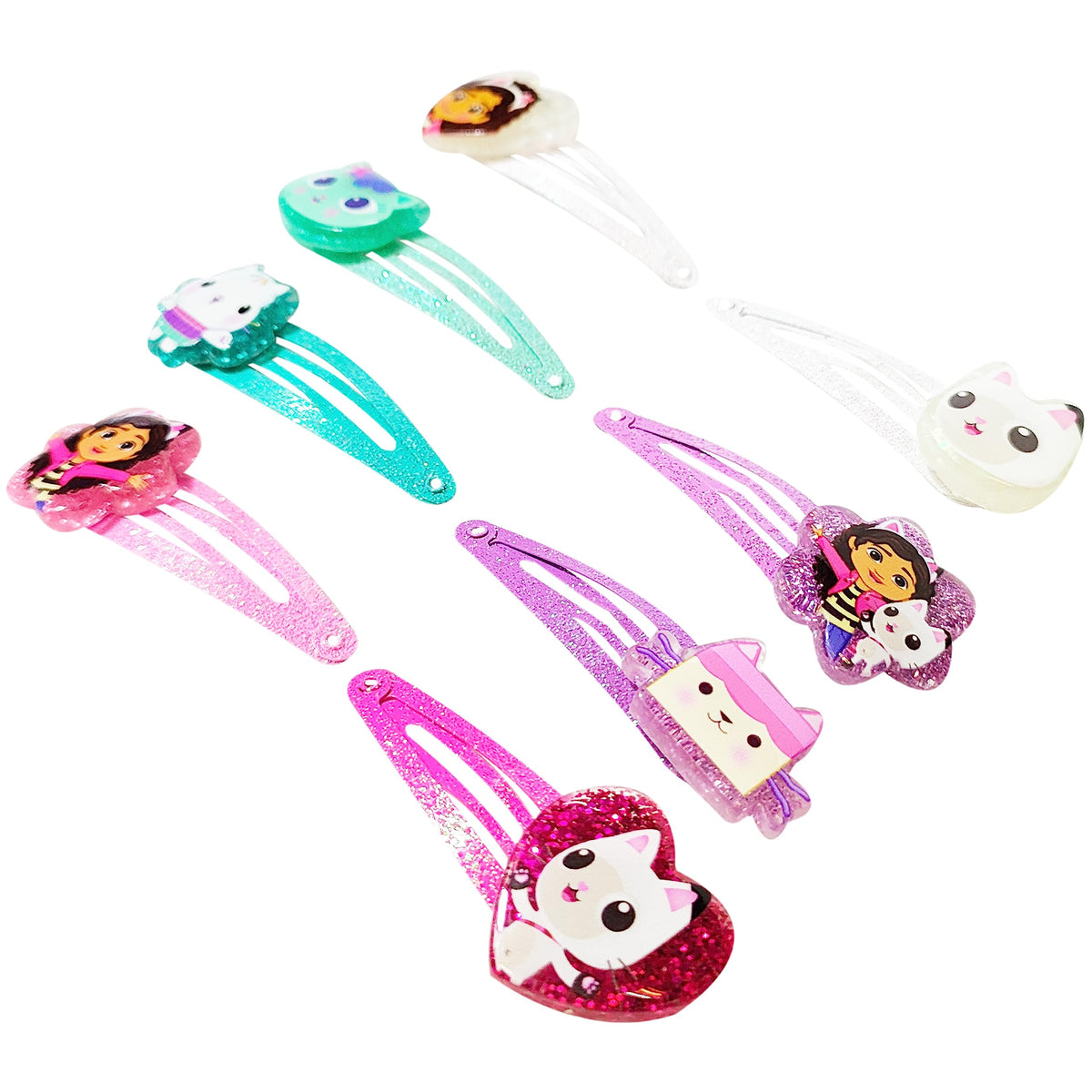 Clips à cheveux Gabby's Dollhouse, présentation sur une table