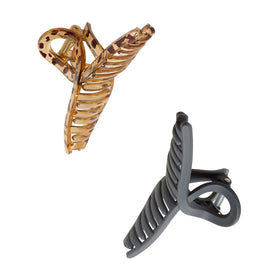 Clips à cheveux Goody Ribbon Claw noir en usage
