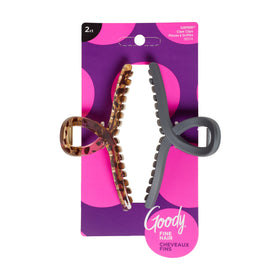 Clips à cheveux Goody Ribbon Claw noir et carapace, vue de face