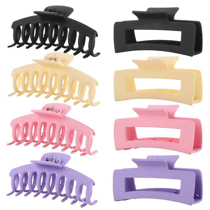 Clips à cheveux LuSeren en noir, violet, beige et rose - vue de face