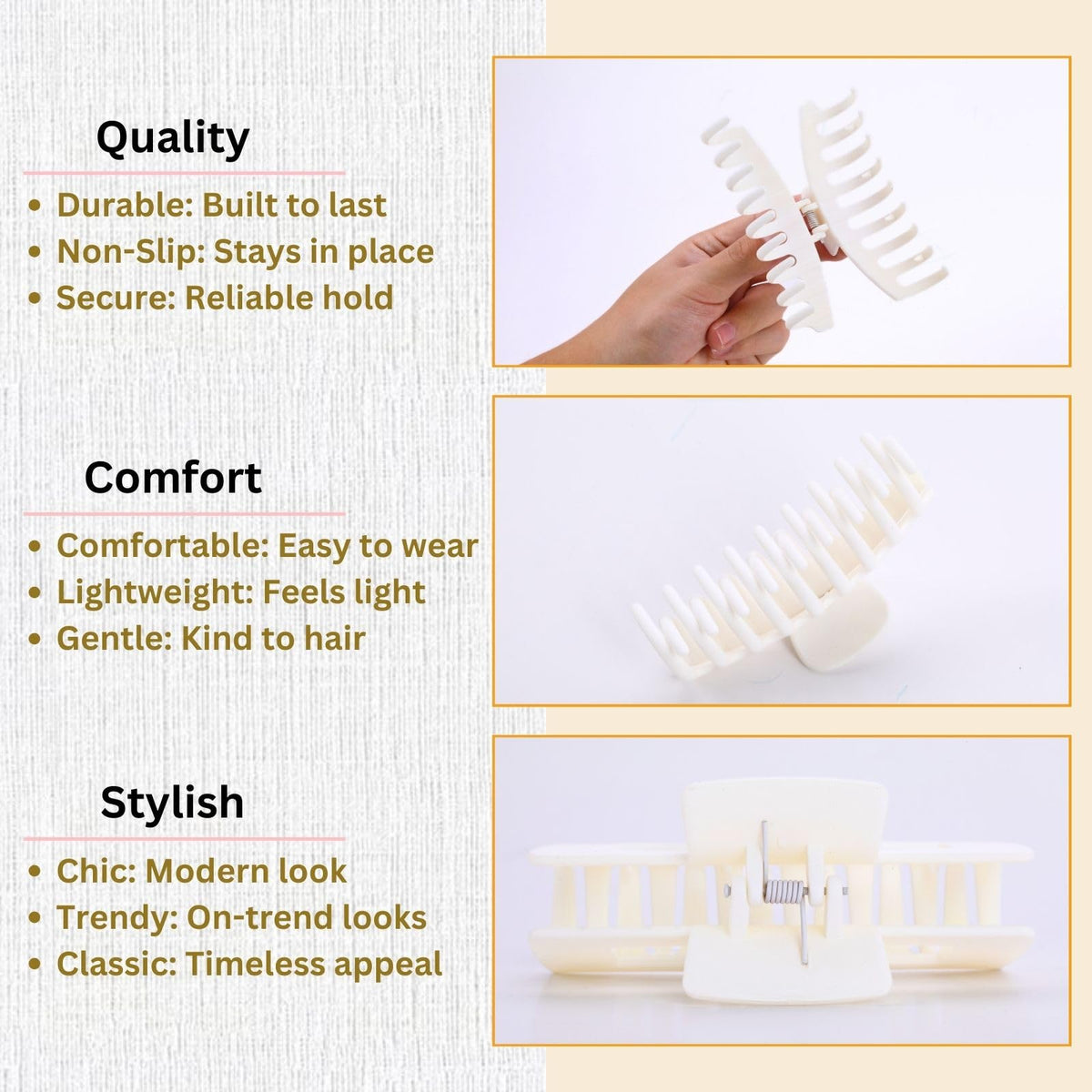 Clips à cheveux LuSeren en usage quotidien