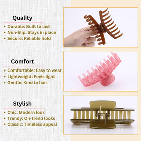 Clips à cheveux LuSeren en utilisation sur des cheveux épais
