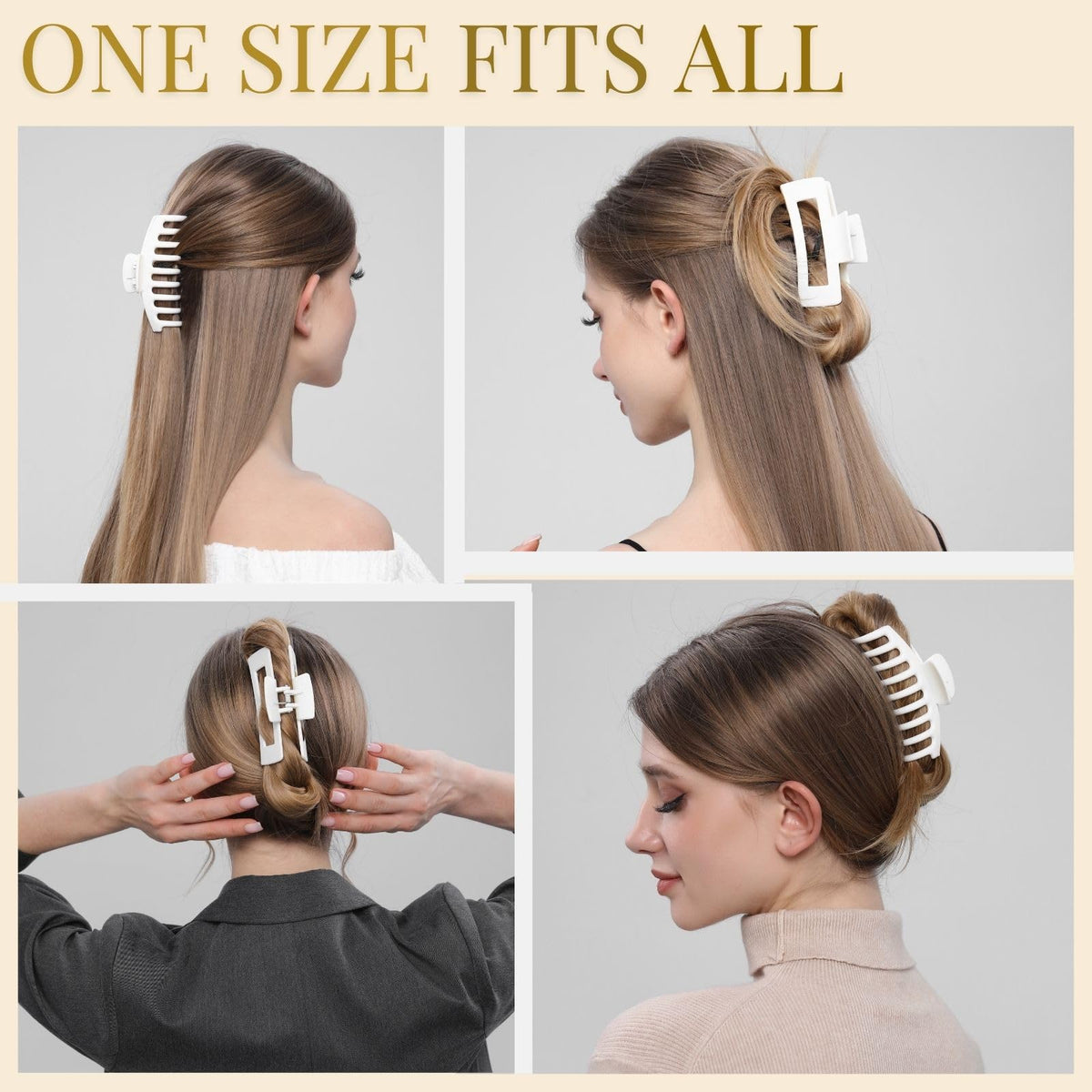 Clips à cheveux LuSeren montrant leur taille