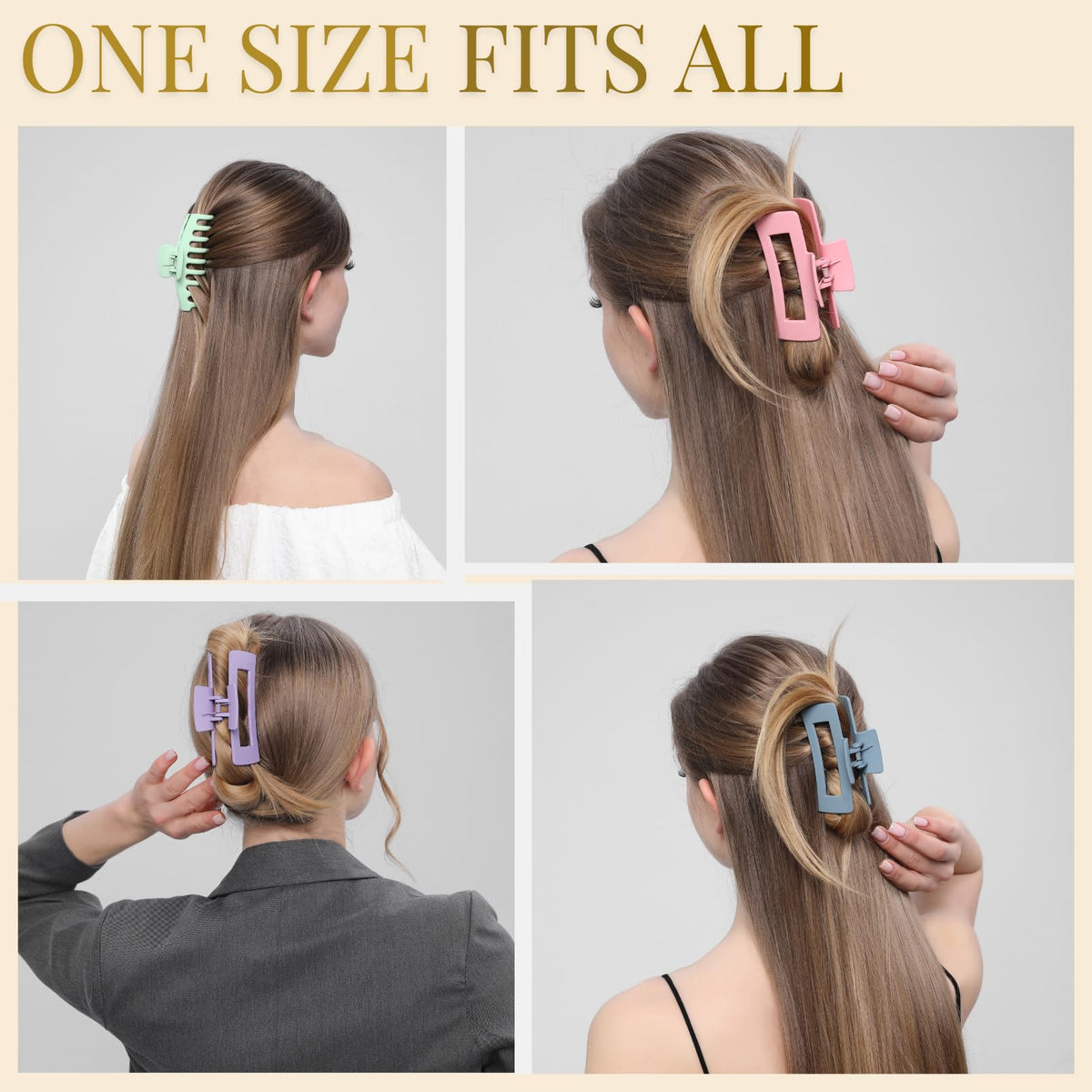 Clips à cheveux LuSeren pastel violet, vue arrière