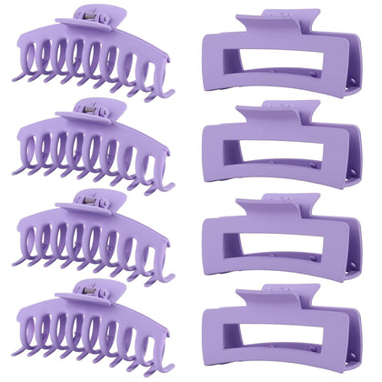 Clips à cheveux LuSeren violets, pack de 8, côté avant