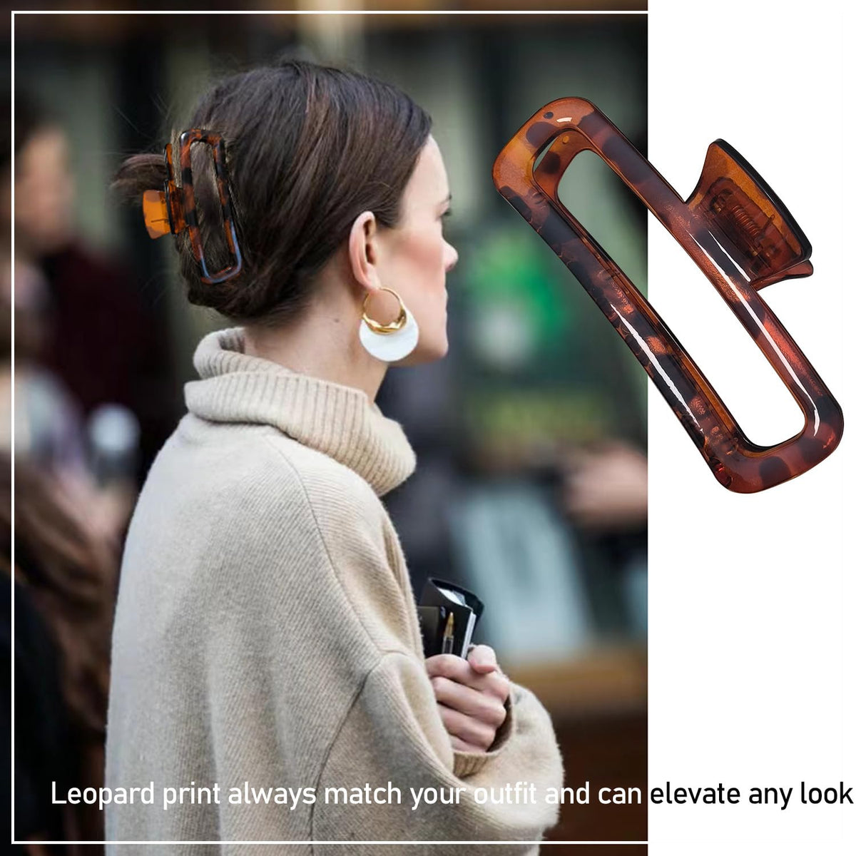 Clips à cheveux Nalodu XL 5 pouces en situation sur des cheveux longs