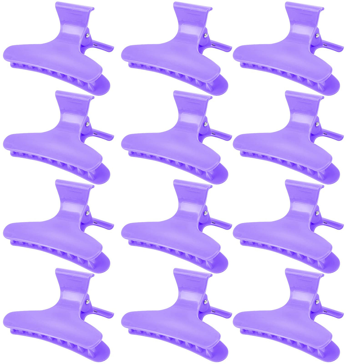 Clips à cheveux Ondder 12 pièces couleur violet, vue de face
