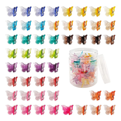 Clips à cheveux papillon colorés XIEHE, 50 pièces dans un container