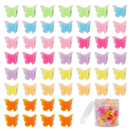 Clips à cheveux papillon Ruocce colorés dans un contenant en plastique