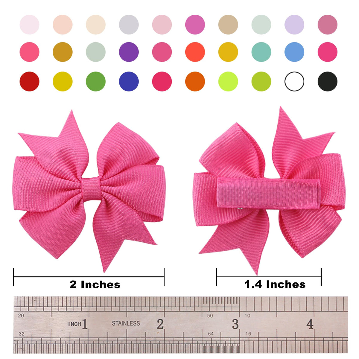 Clips à cheveux pour bébés de 2 pouces avec divers coloris