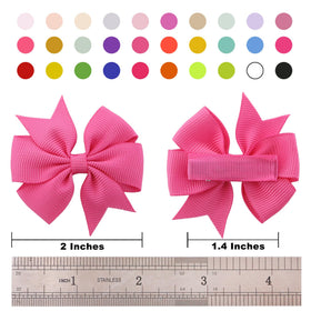Clips à cheveux pour bébés de 2 pouces avec divers coloris