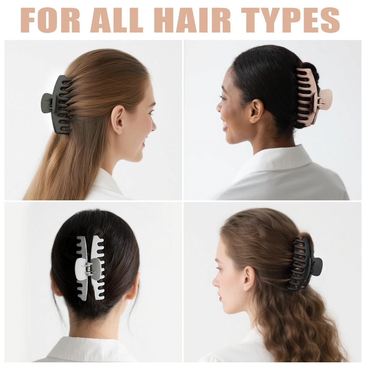 Clips à cheveux TOCESS en couleur crème, vue de haut