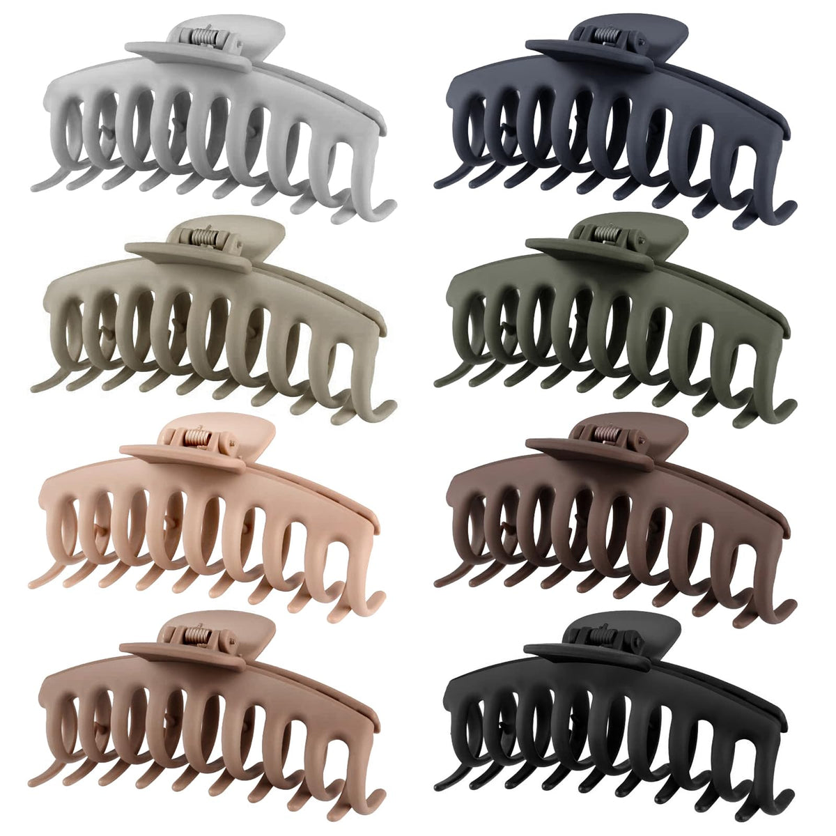 Clips à cheveux TOCESS Lot de 8 en couleur beige