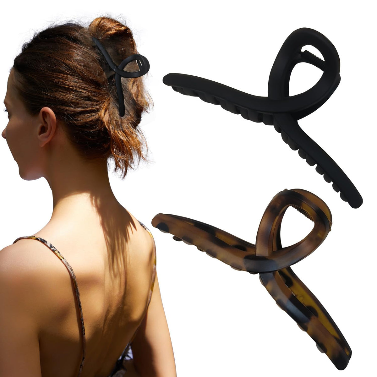 Clips à cheveux XL Nalodu de couleur matte, vue de face