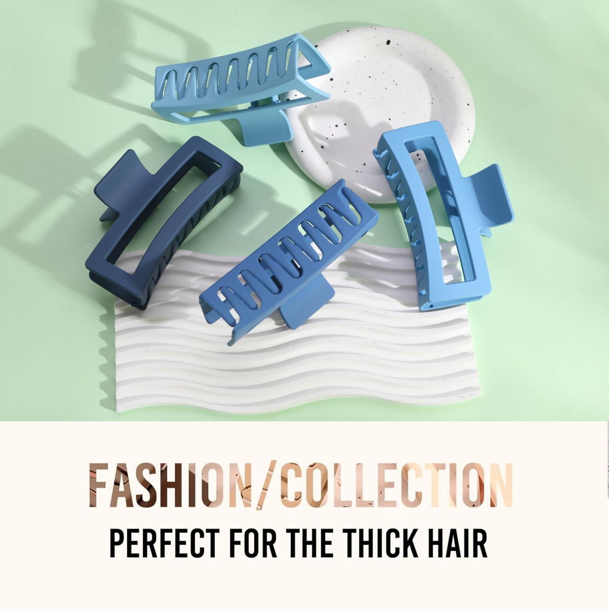 Clips à cheveux ZYTJ coloris gradient bleu sur fond neutre