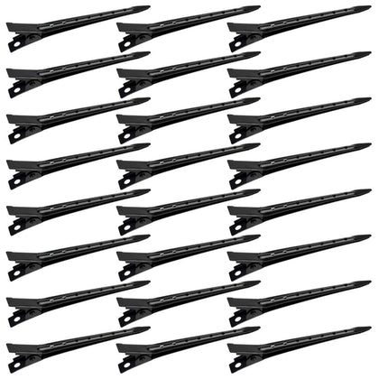 Clips boucle canard Bantoye 24 pièces en métal noir avec surface lisse