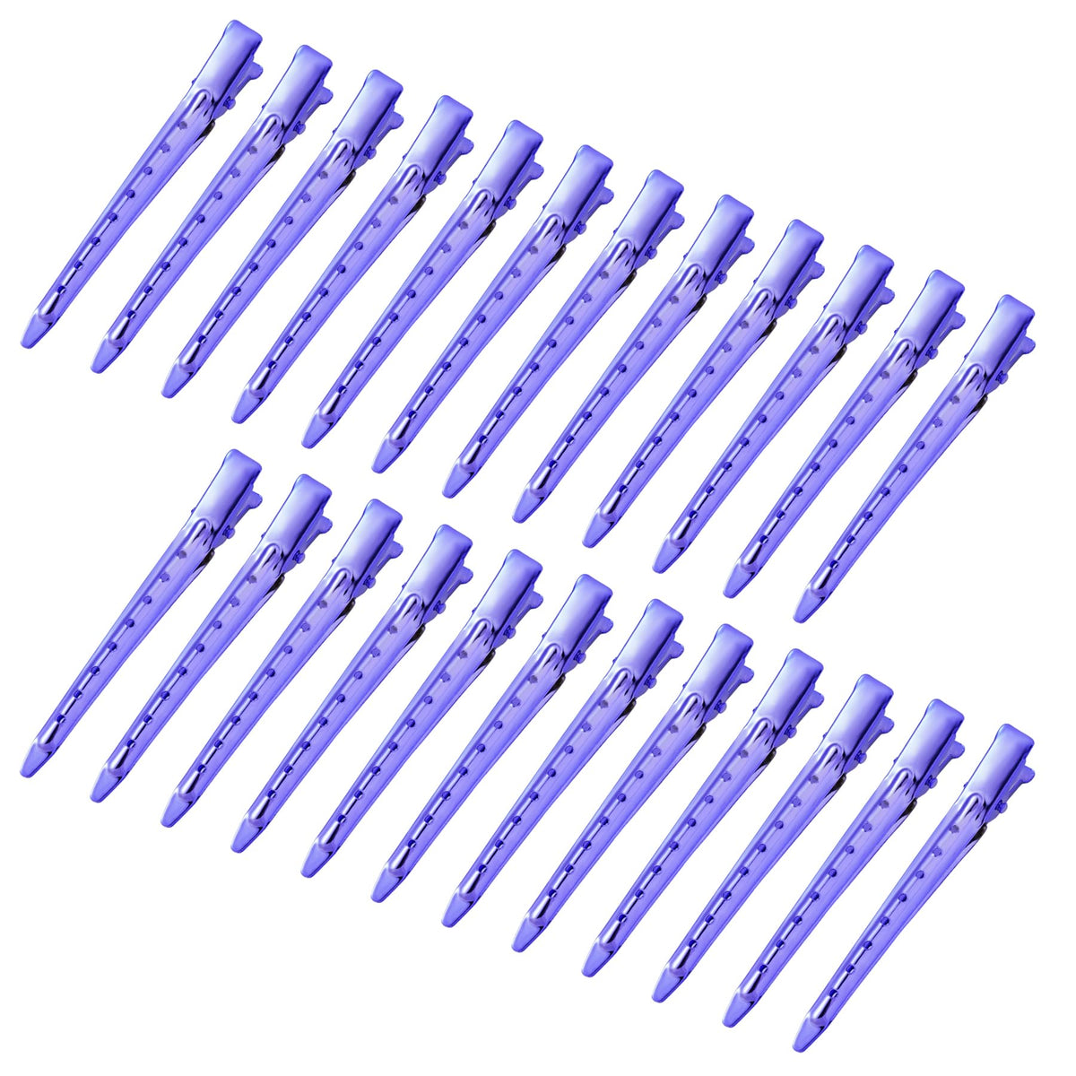 Clips canard Bantoye 24 pièces couleur violet en métal vue de face