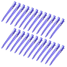 Clips canard Bantoye 24 pièces couleur violet en métal vue de face