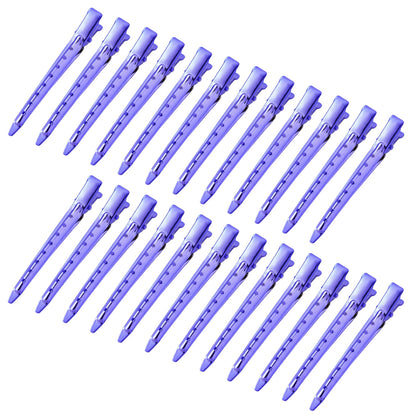 Clips canard Bantoye 24 pièces couleur violet en métal vue de face